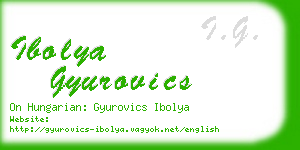 ibolya gyurovics business card